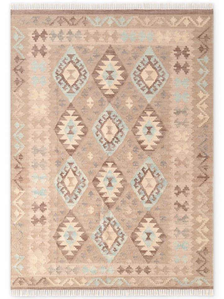 Hanse Home Kelim Dune Teppich Beige Hellblau 200x290 cm