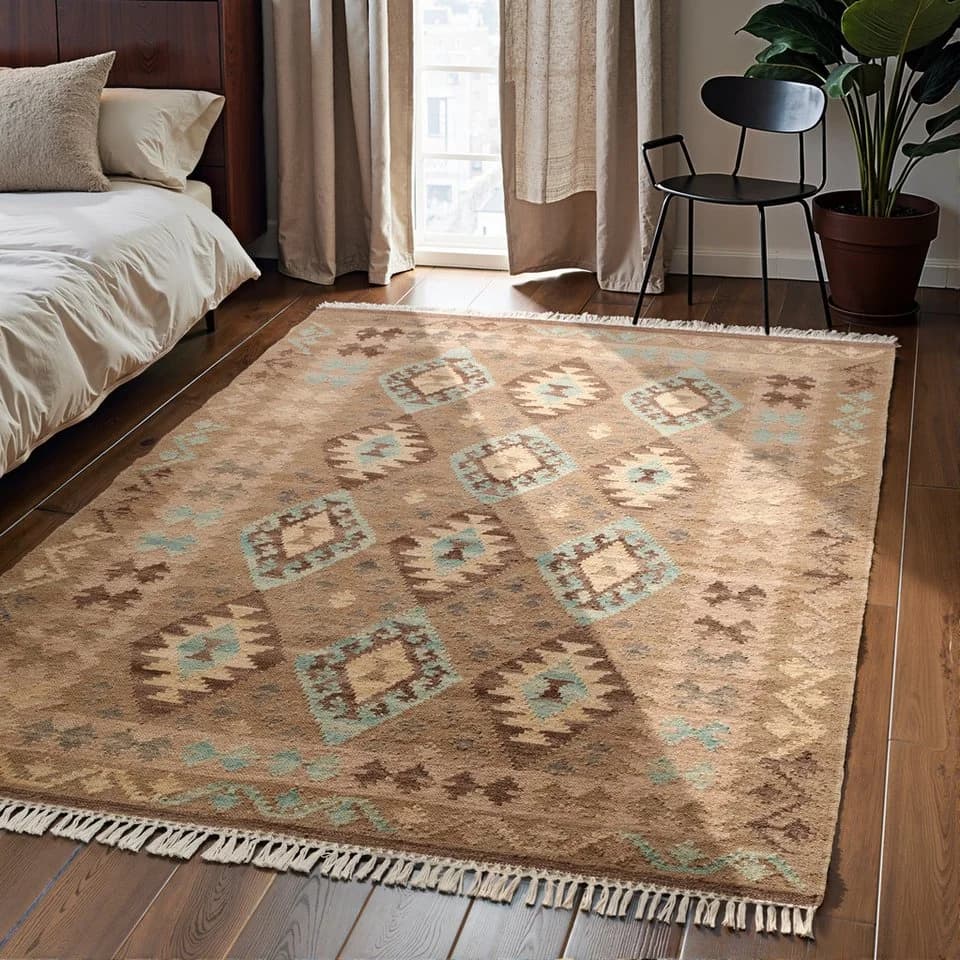 Hanse Home Kelim Dune Teppich Beige Hellblau 200x290 cm - Bild 2