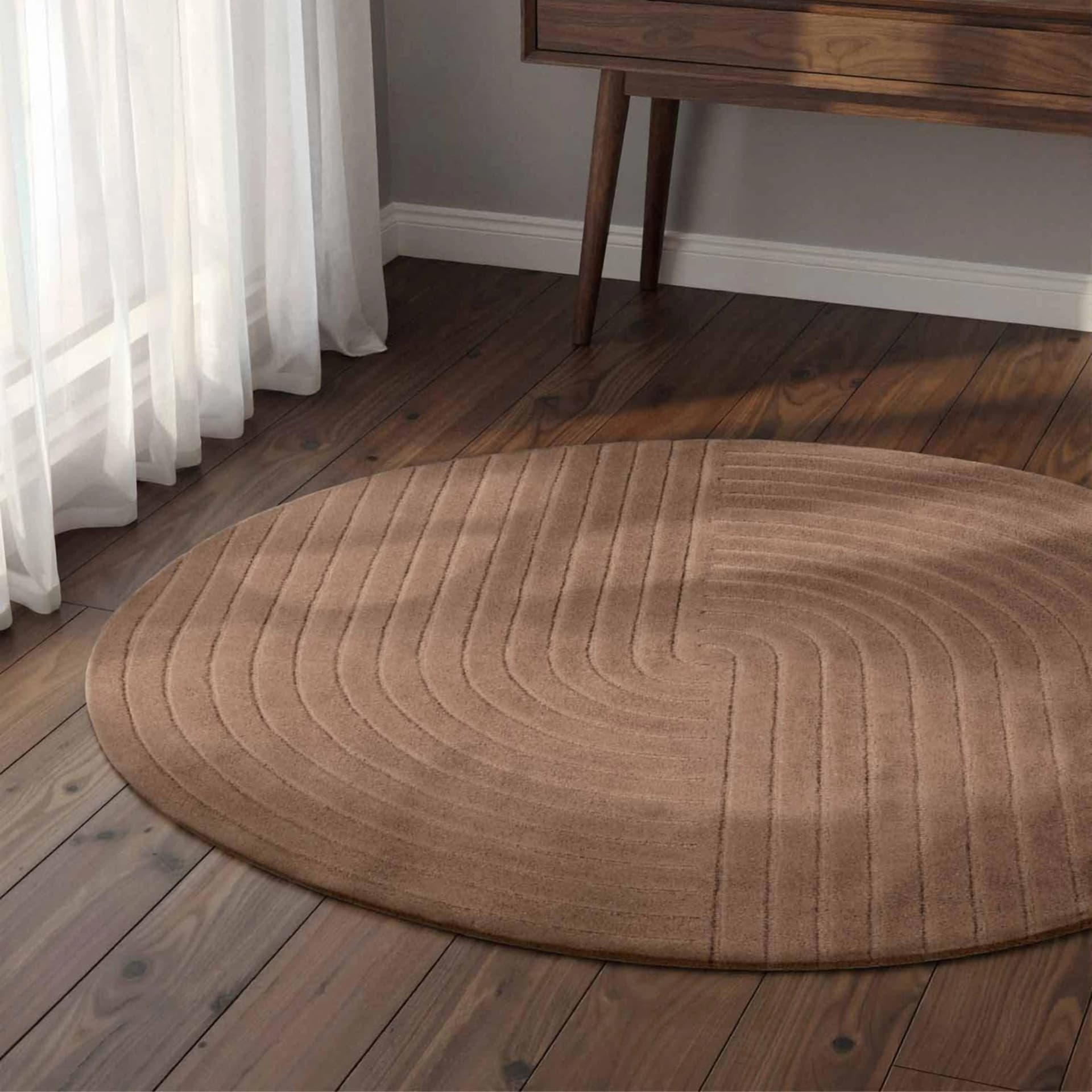 Wollteppich VIKOSA Arcora Beige Geometrisches Design