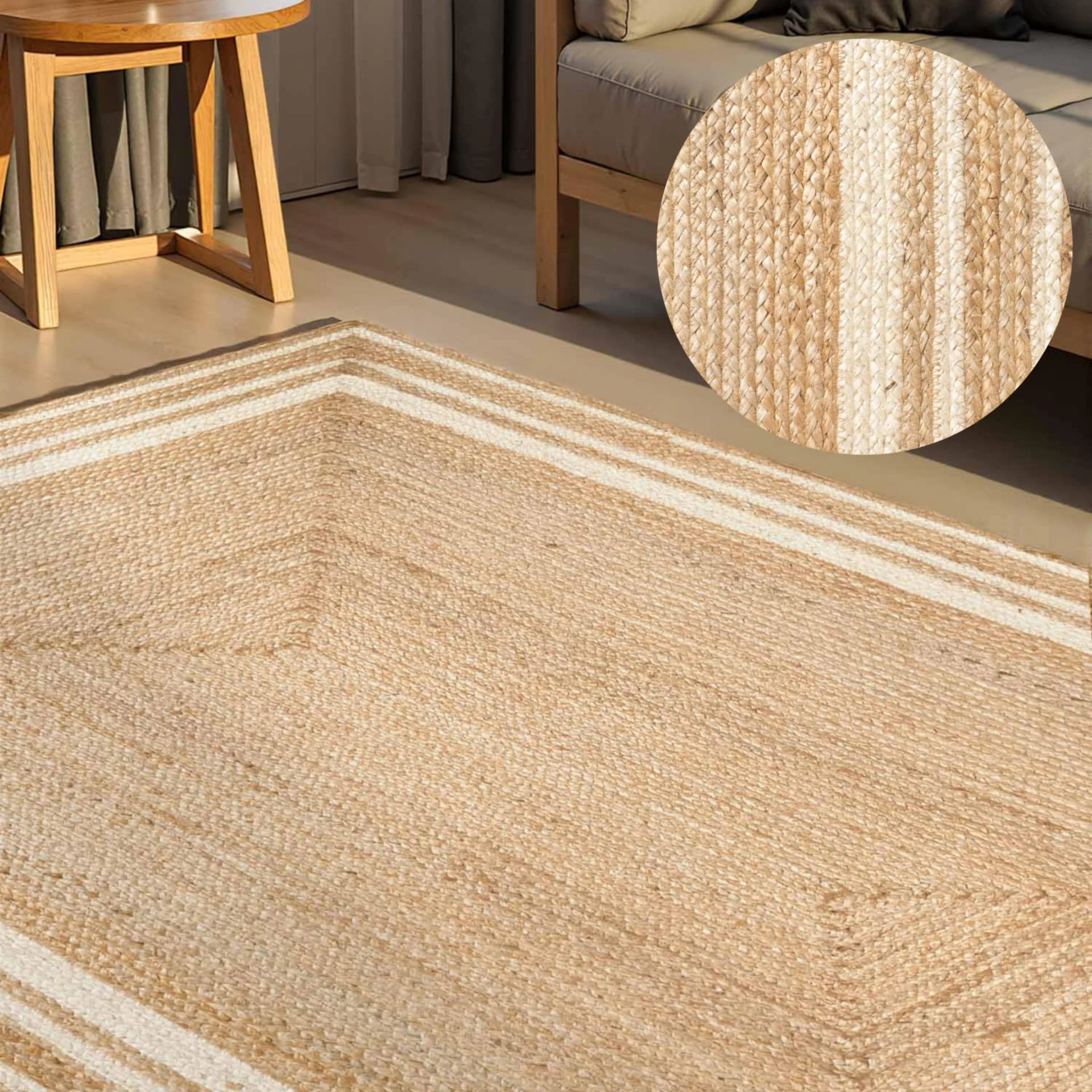 Hanse Home Jutta Juteteppich Natur Gold Elfenbein