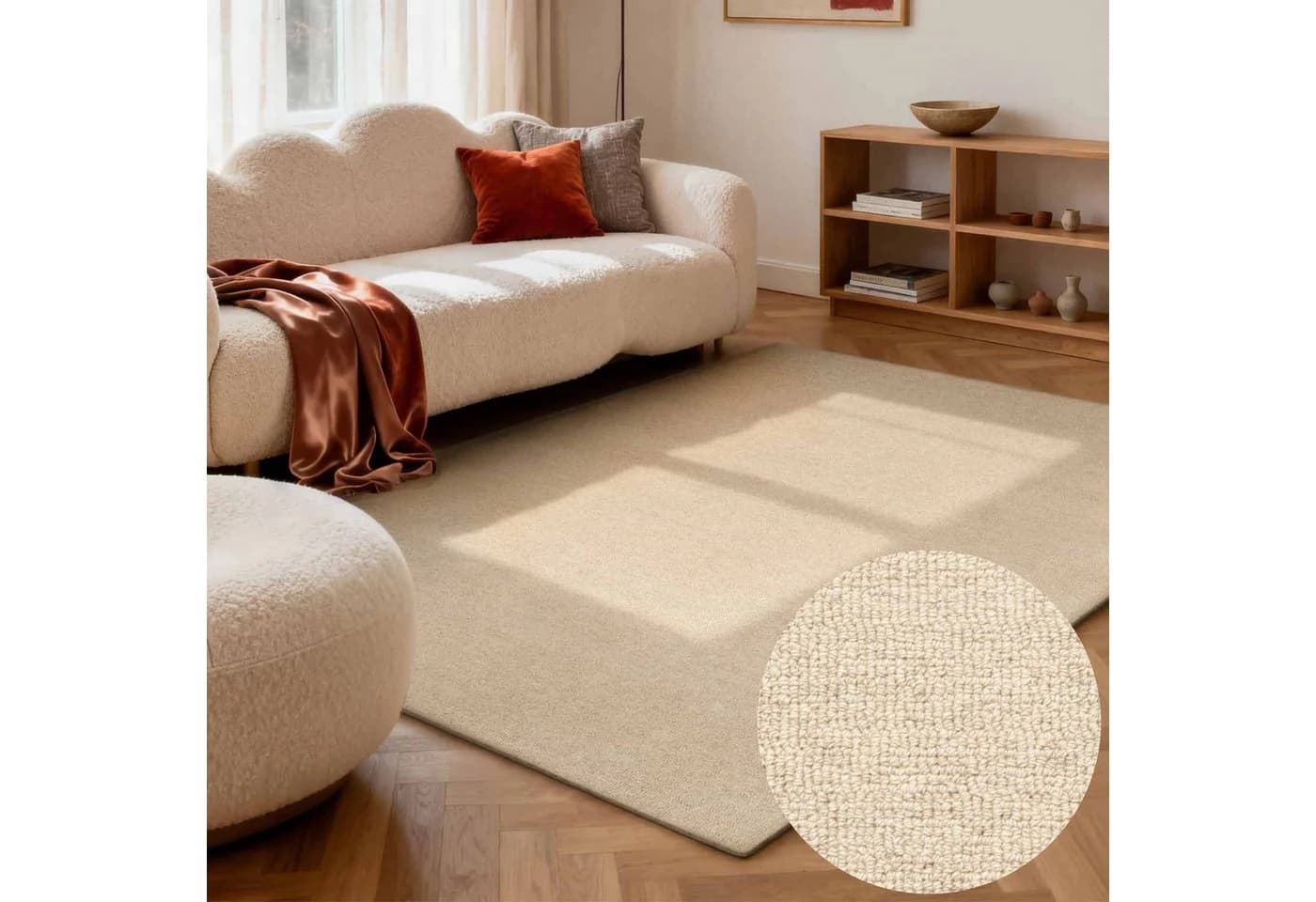 Wollteppich ELLE DECORATION Knots Hellbeige Handgetuftet - Bild 2