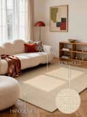 Wollteppich ELLE DECORATION Knots Hellbeige Handgetuftet Bild 3