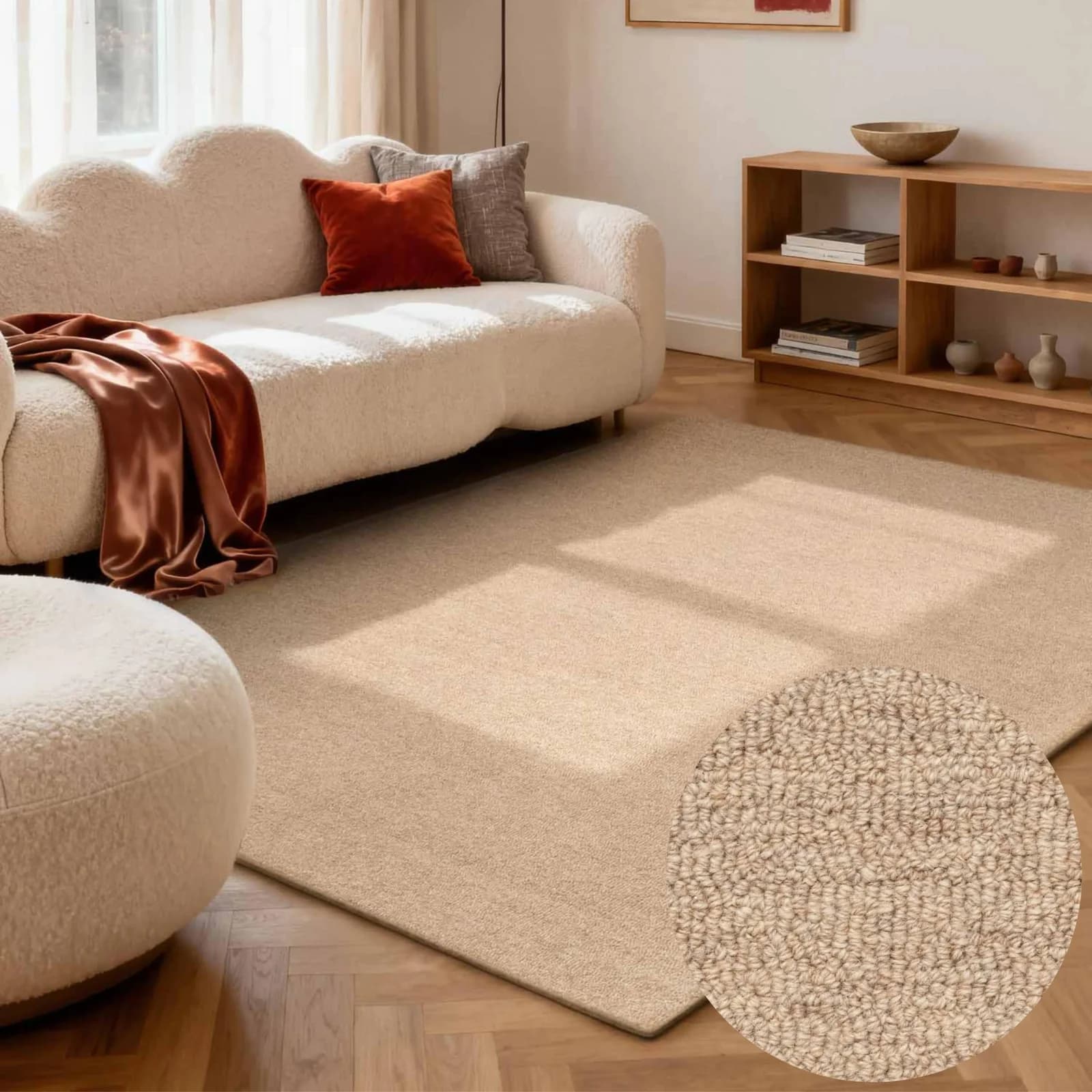 Wollteppich ELLE DECORATION "Knots" Beige Handgefertigt