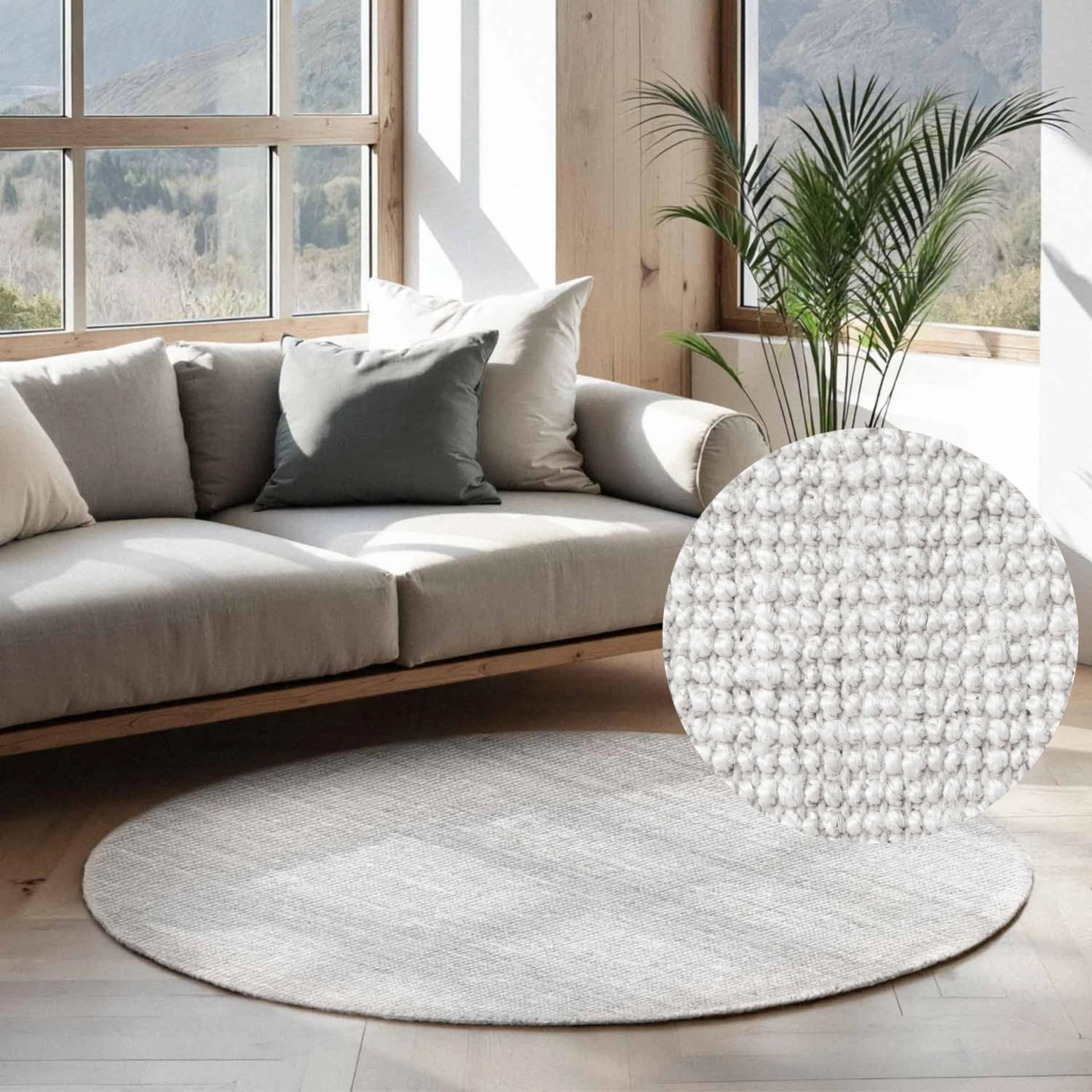Hanse Home Jaipur Juteteppich Sisal-Optik Weiß