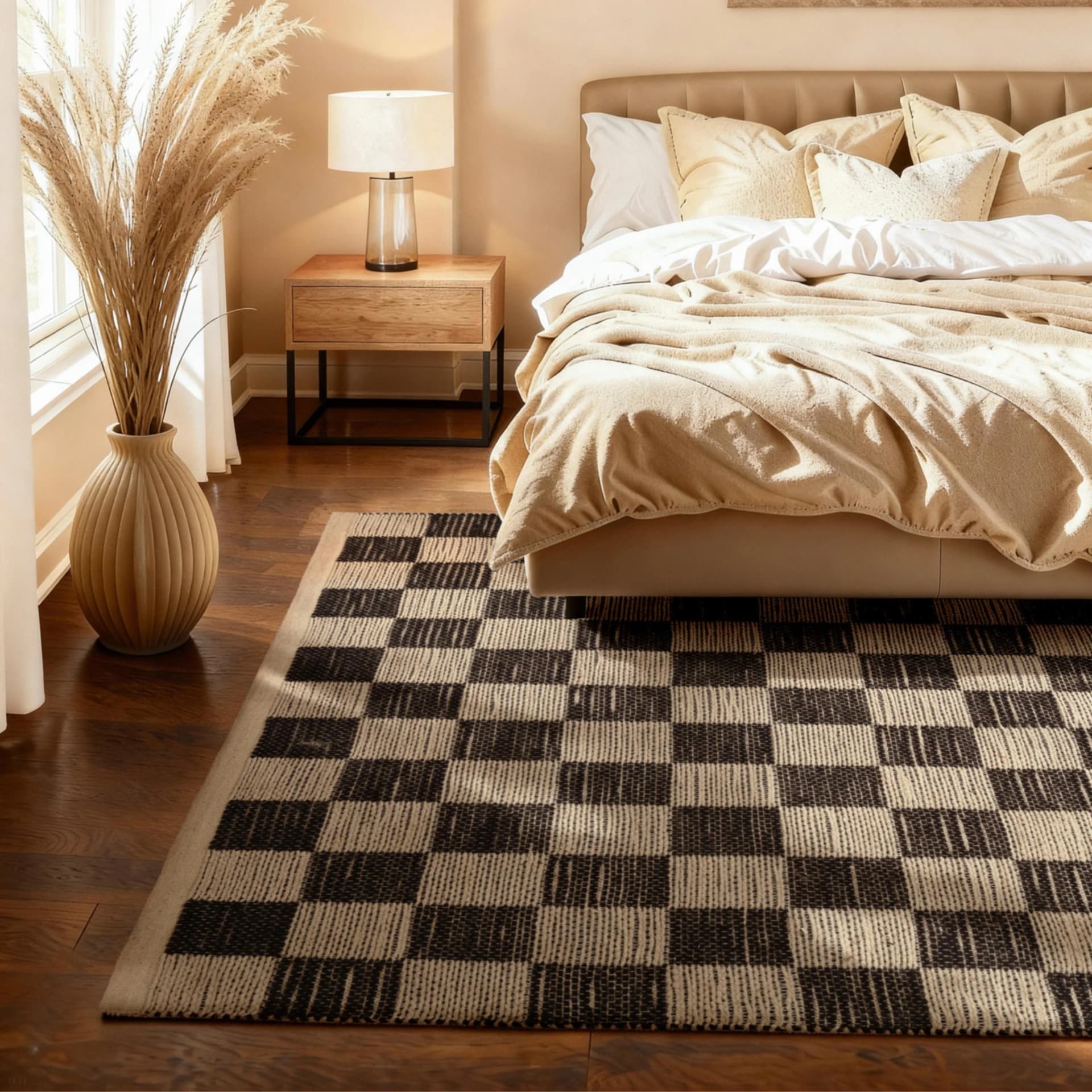 HANSE HOME Rex Juteteppich Natur Weiß Schwarz