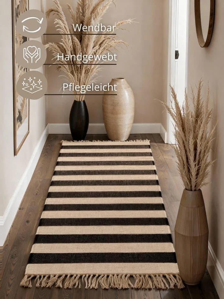 Hanse Home Playa Juteteppich Natur Weiß Schwarz - Bild 3