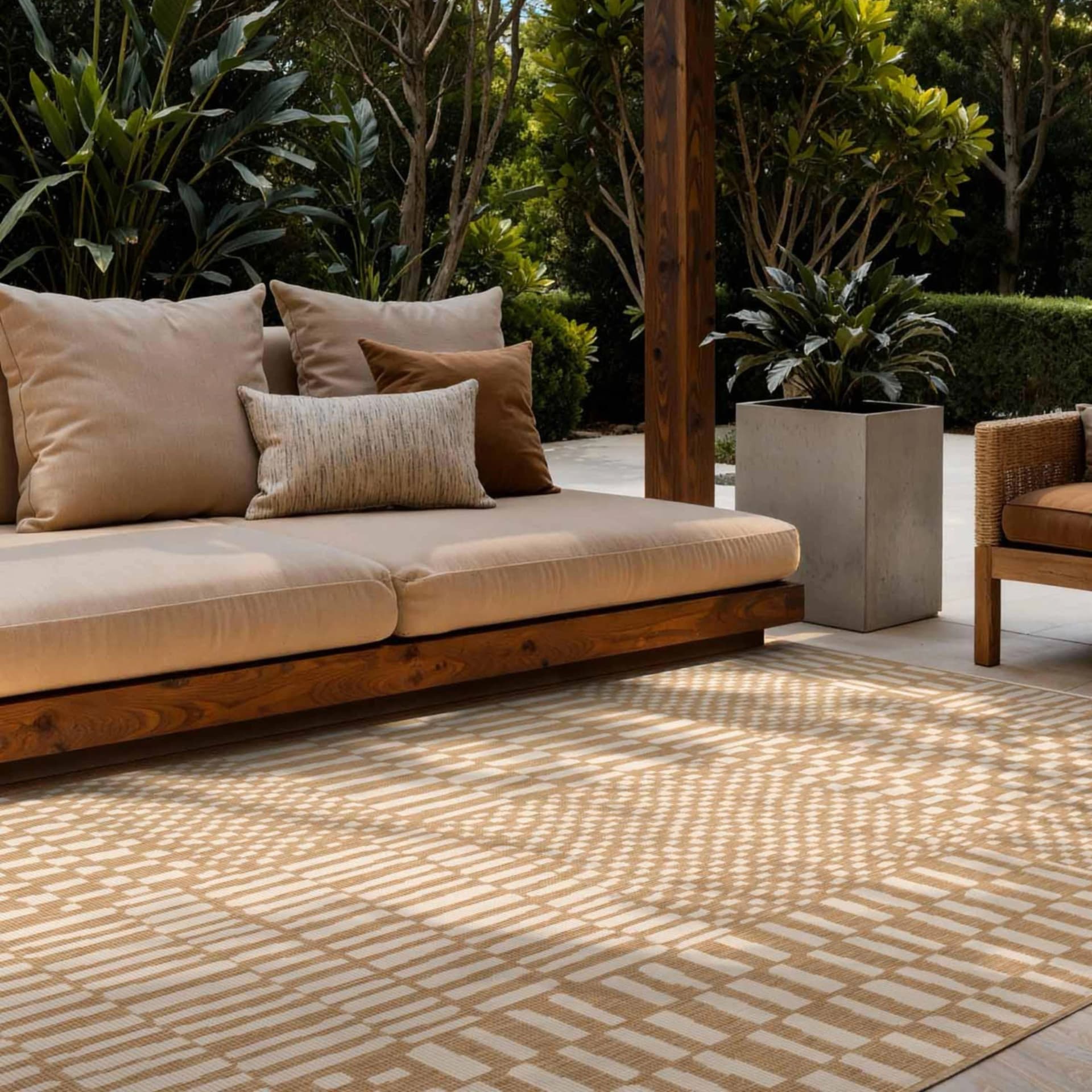 Ted Baker Barkham Teppich Jute Weiß Geometrisches Muster