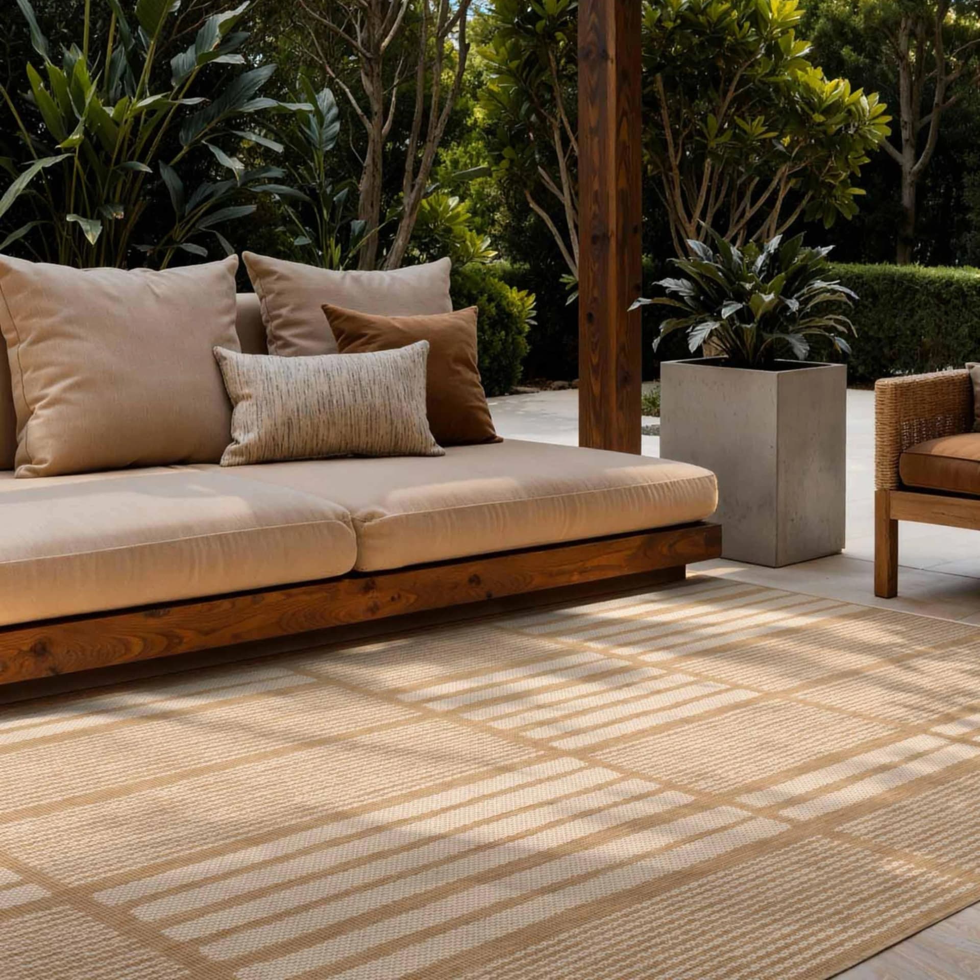 Ted Baker Teppich Allington Jute Weiß Geometrisch