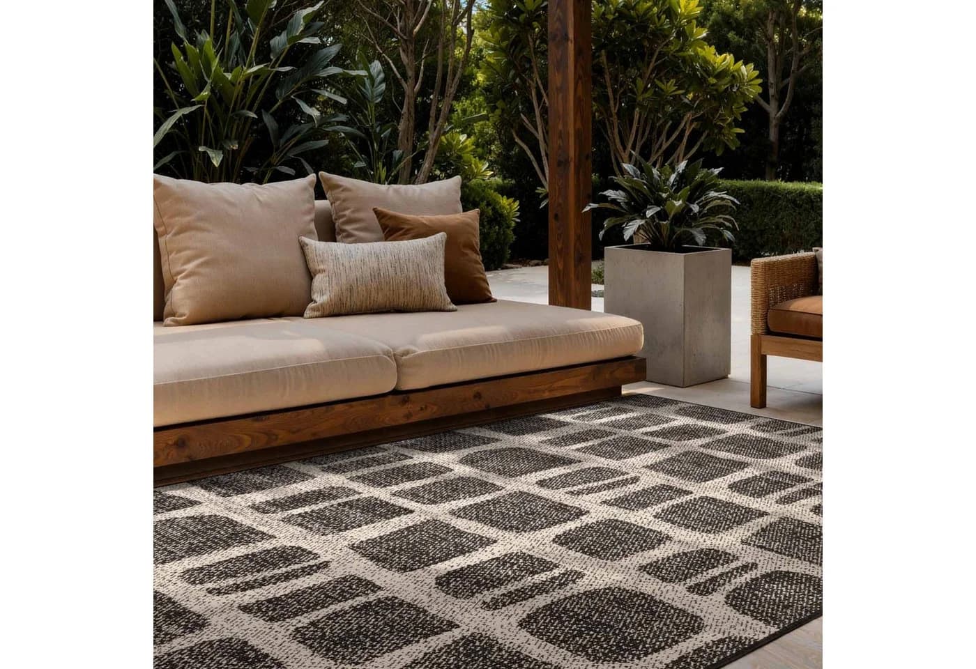 Ted Baker Ruskin Teppich Schwarz Weiß Geometrisches Muster - Bild 2