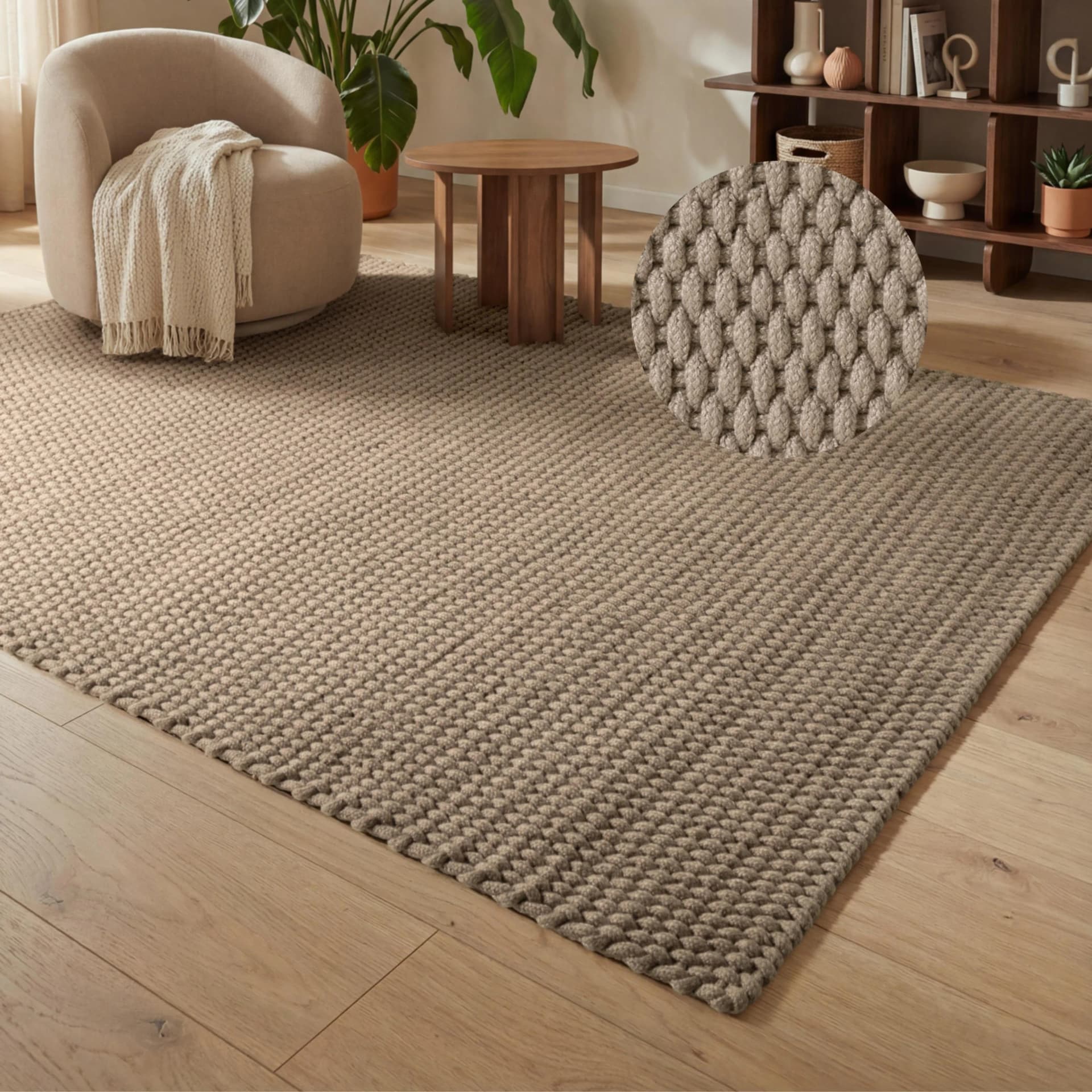 TED BAKER Seilteppich Rope Beige Grau Handgewebt