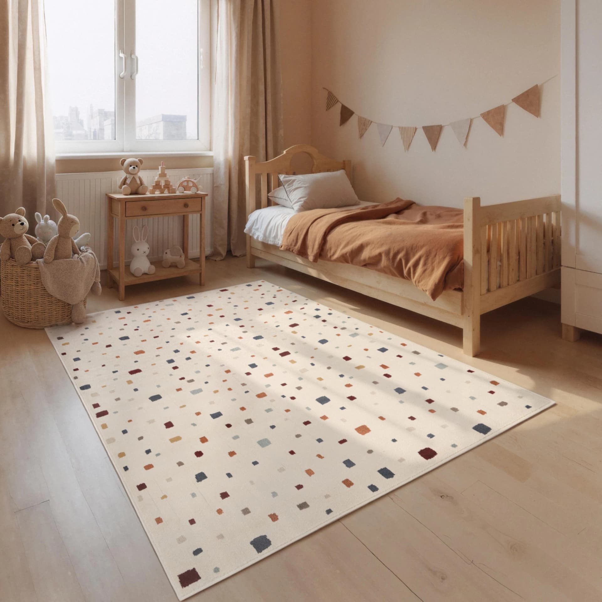 Kinderteppich HANSE HOME Funny Squares Creme Multifarben