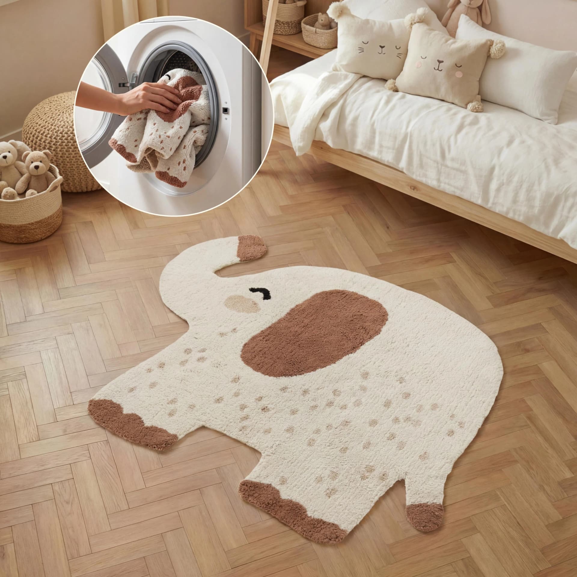 Hanse Home Kinderteppich "Emmi" Elefant Motiv Baumwolle