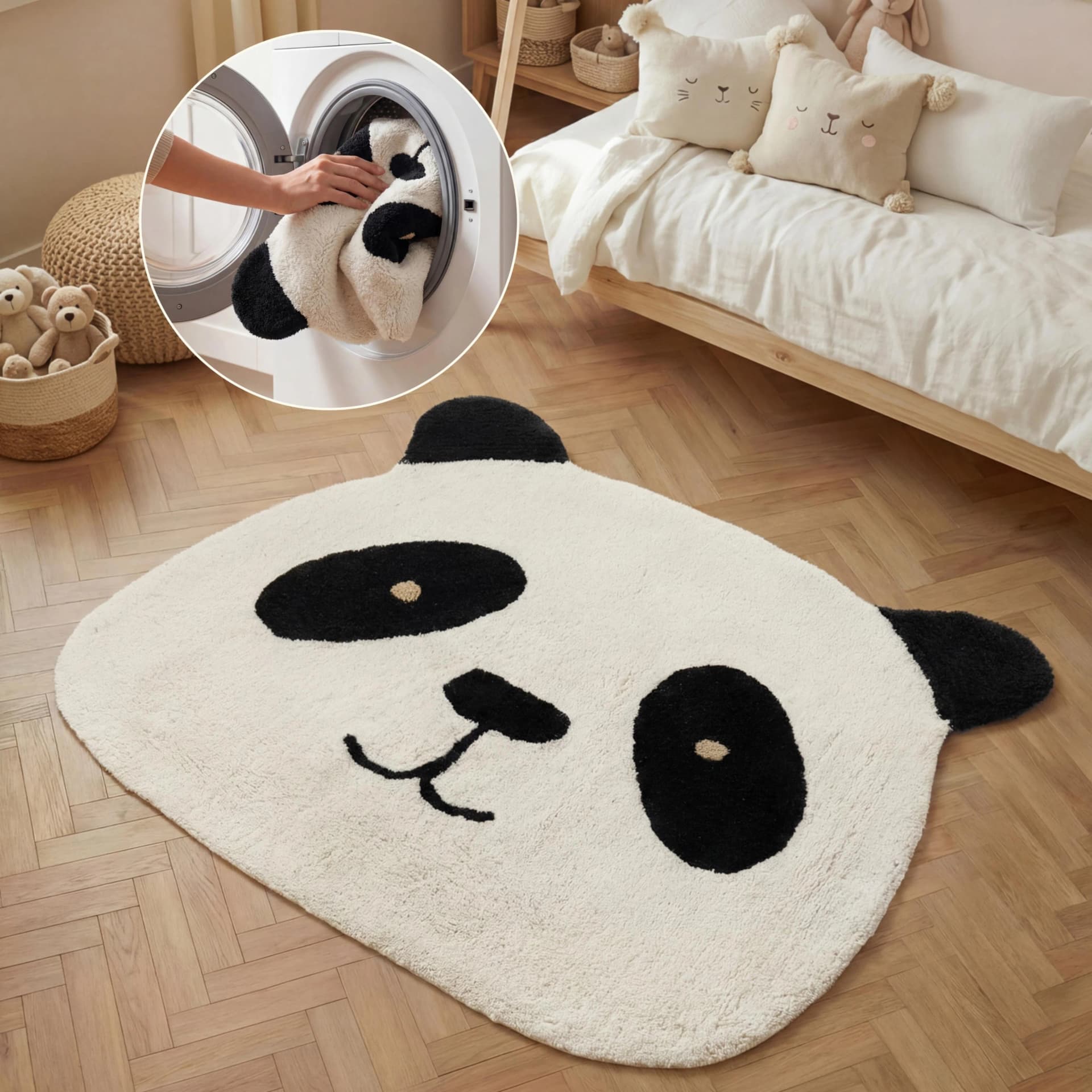 Hanse Home Kinderteppich Patsy Pandabär Baumwolle