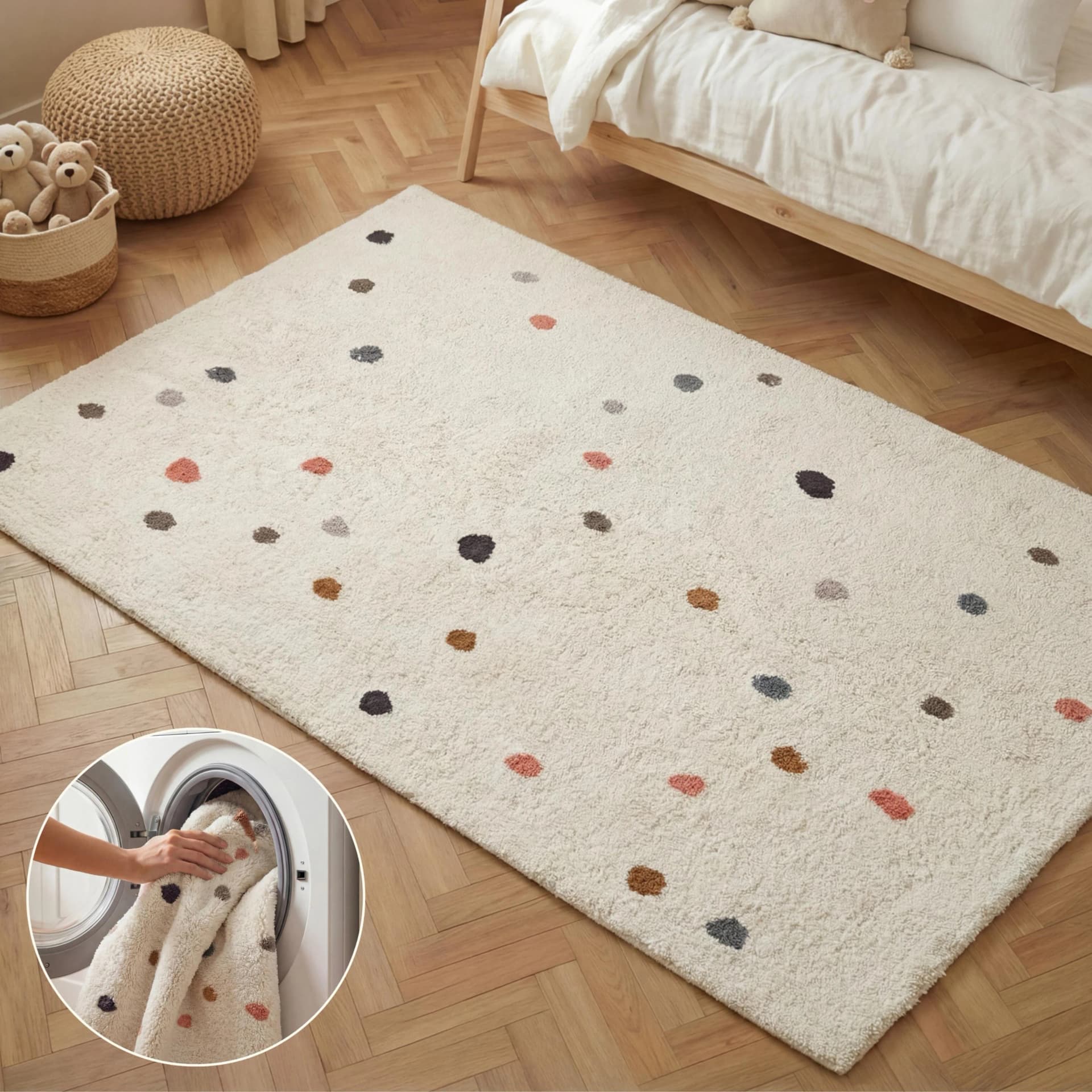 Hanse Home Kinderteppich Pippo Creme Bunt Baumwolle