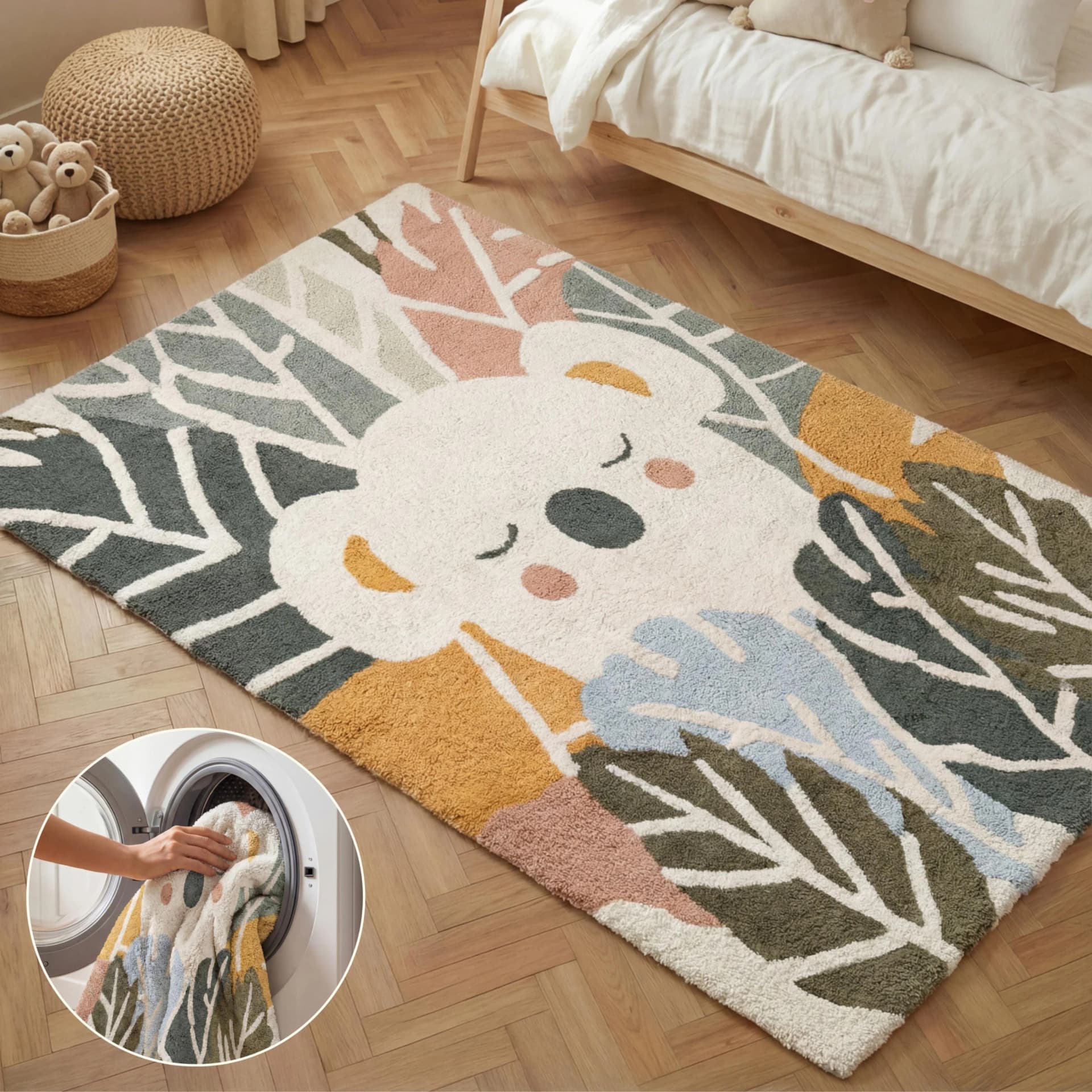 HANSE HOME Kinderteppich Tabea Baumwolle Tiermotiv Bunt