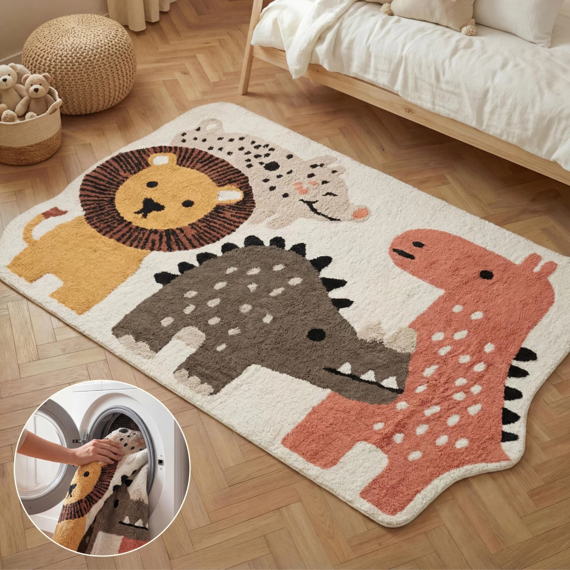 HANSE HOME Kinderteppich Zoey Baumwolle Tiermotiv Bunt