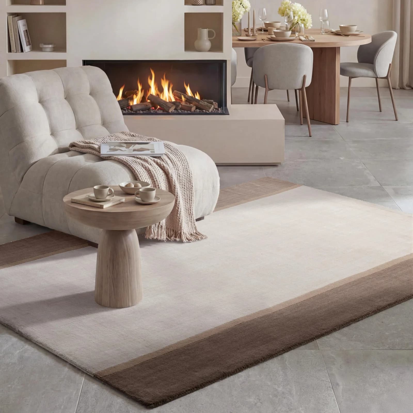 Villeroy & Boch Wollteppich Rowan Beige/Braun Handgewebt