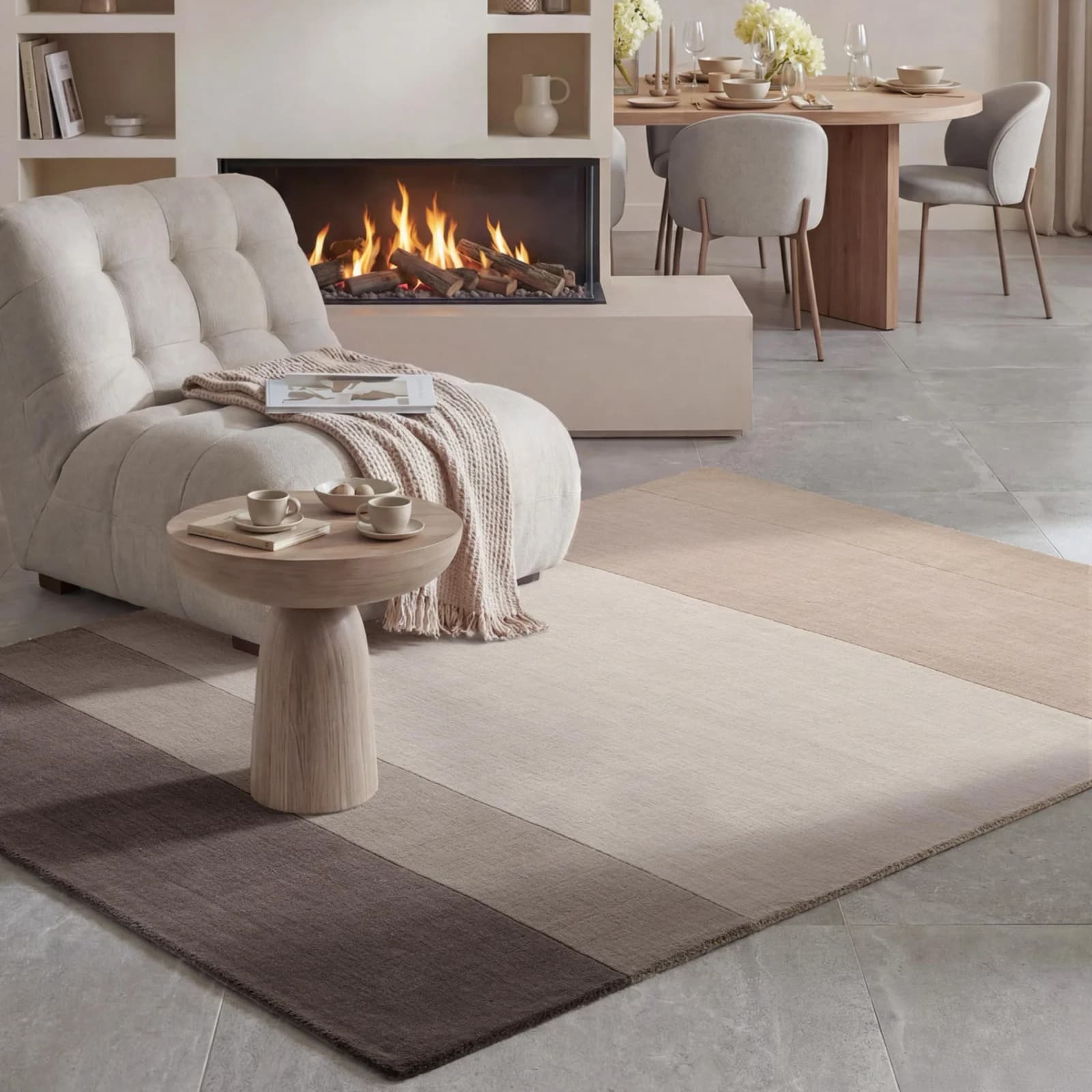 Villeroy & Boch Wollteppich Edmund Beige Braun Handgewebt