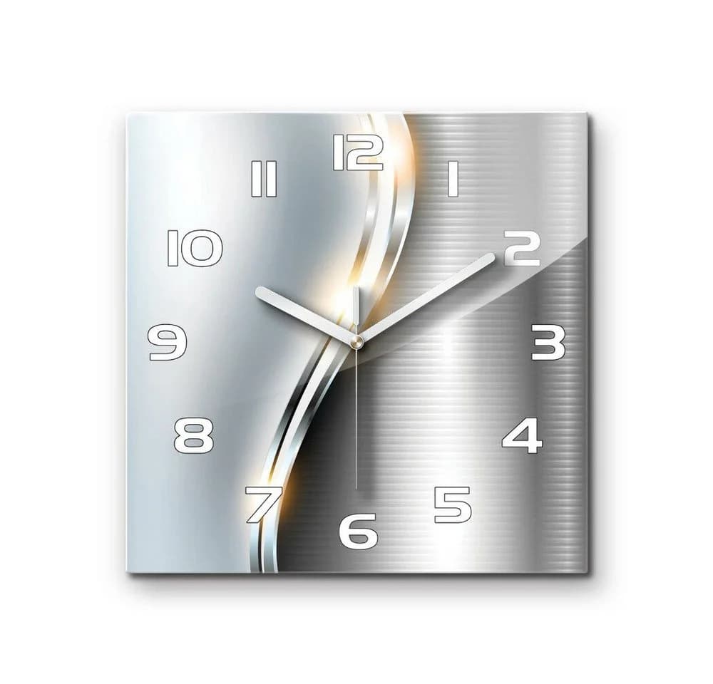 Tulup Wanduhr Metallabstraktion 30x30 cm Glasuhr Analog Stille Uhr - Bild 2