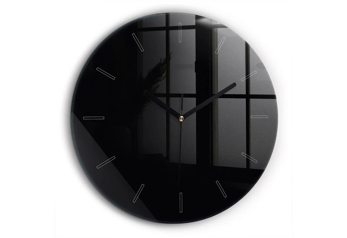 Tulup Moderne Glaswanduhr 60cm Schwarz Gehärtetes Glas - Bild 2