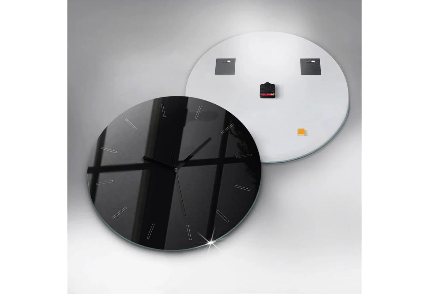 Tulup Moderne Glaswanduhr 60cm Schwarz Gehärtetes Glas - Bild 4