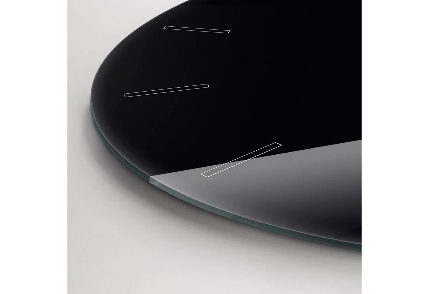 Tulup Moderne Glaswanduhr 60cm Schwarz Gehärtetes Glas - Bild 5