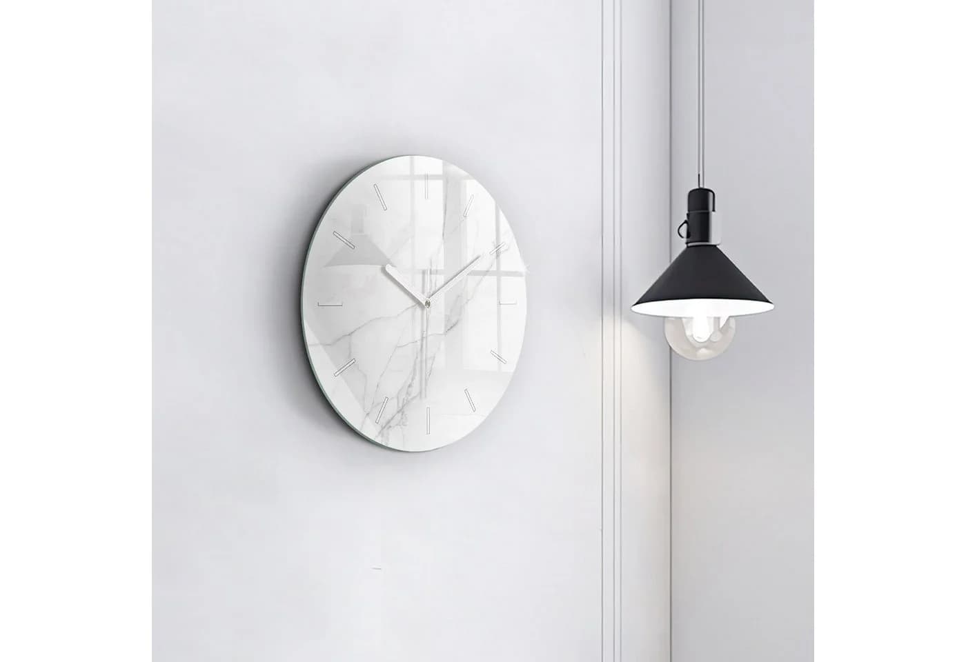 Tulup Wanduhr Glas Marmor Modern Runde Deko - Bild 3