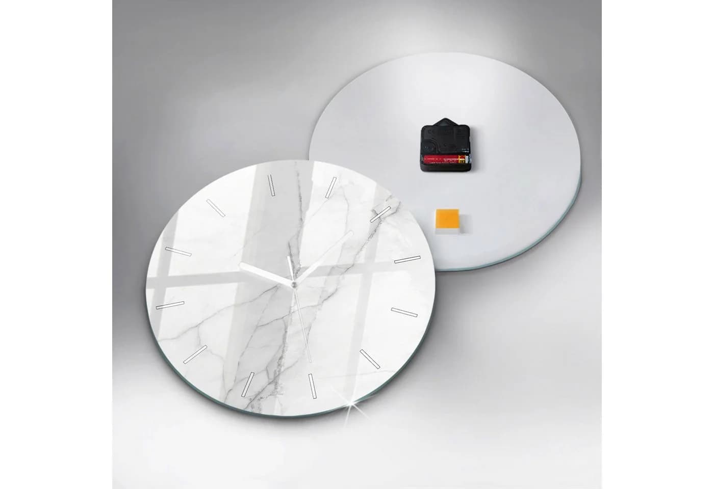 Tulup Wanduhr Glas Marmor Modern Runde Deko - Bild 4