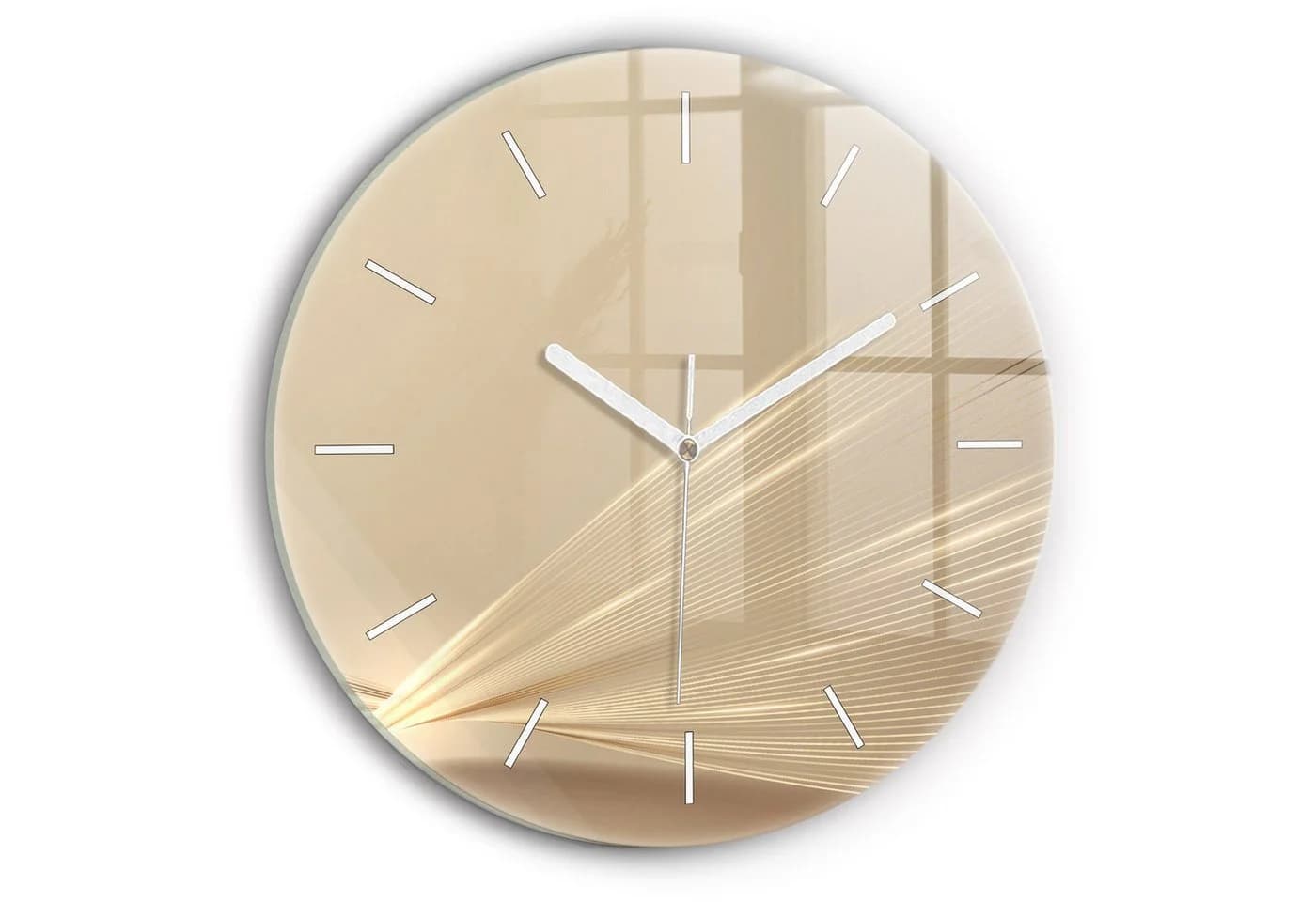 Tulup Wanduhr Glas Abstraktes Licht Modern Weiß - Bild 2