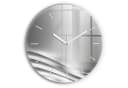Tulup Wanduhr Rund Glas Silber Modern Abstrakt Bild 2