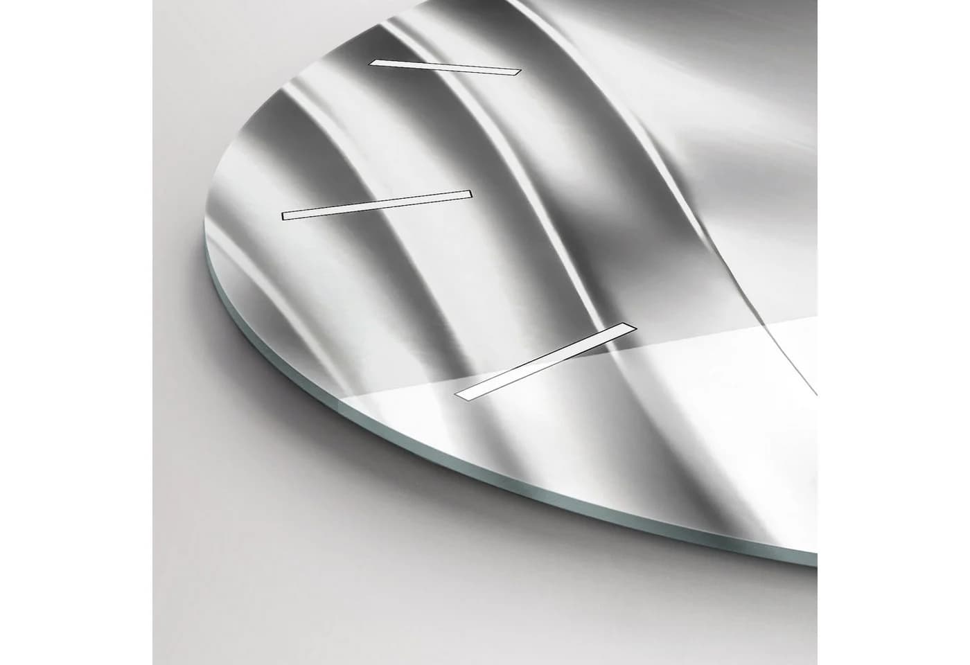 Tulup Wanduhr Rund Glas Silber Modern Abstrakt - Bild 5