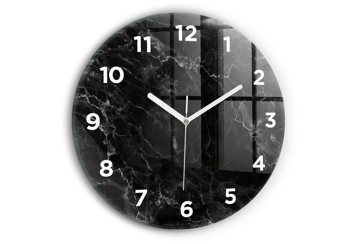 Tulup Wanduhr Glas Dunkel Marmor Runde Deko - Bild 2