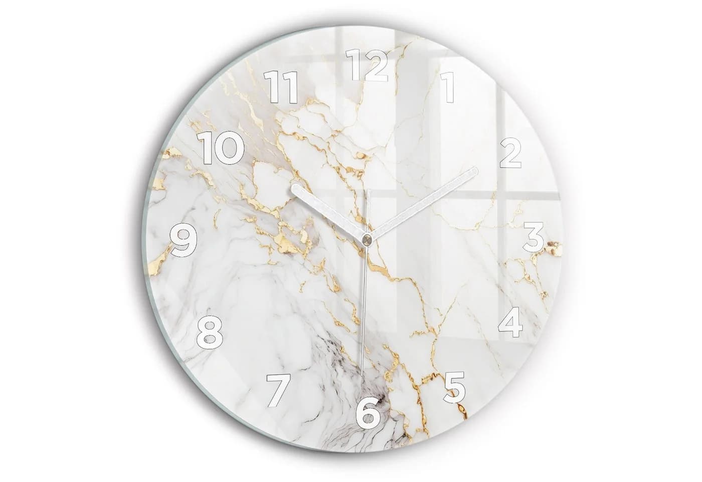 Tulup Wanduhr Glasuhr Marmor Dekorative Runde Uhr aus Gehärtetem Glas - Bild 2