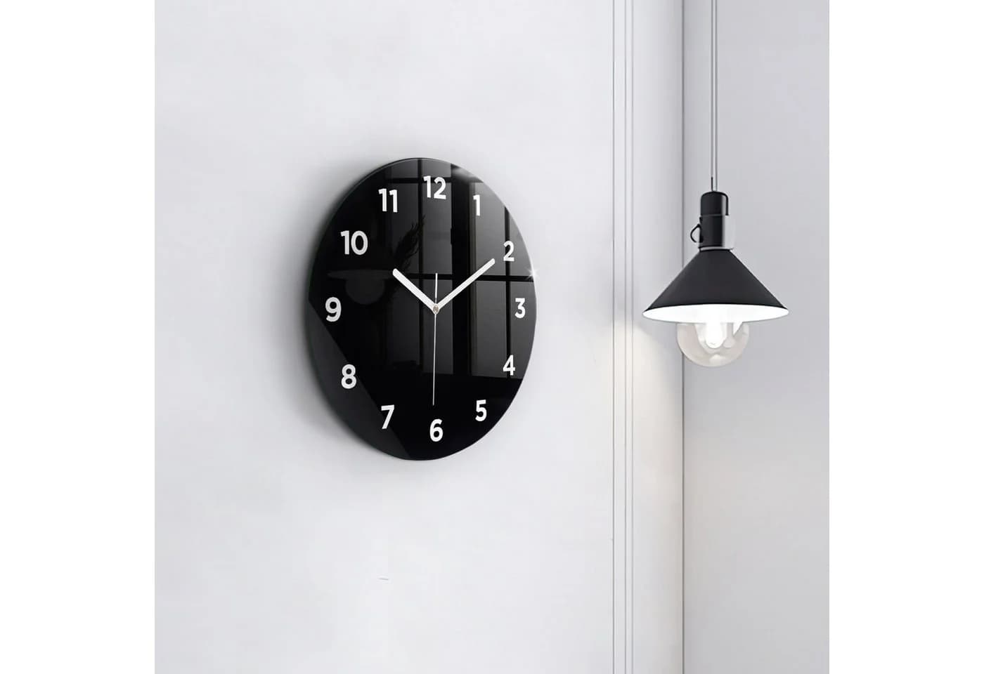 Tulup Glaswanduhr 30cm Schwarz Modern - Bild 3