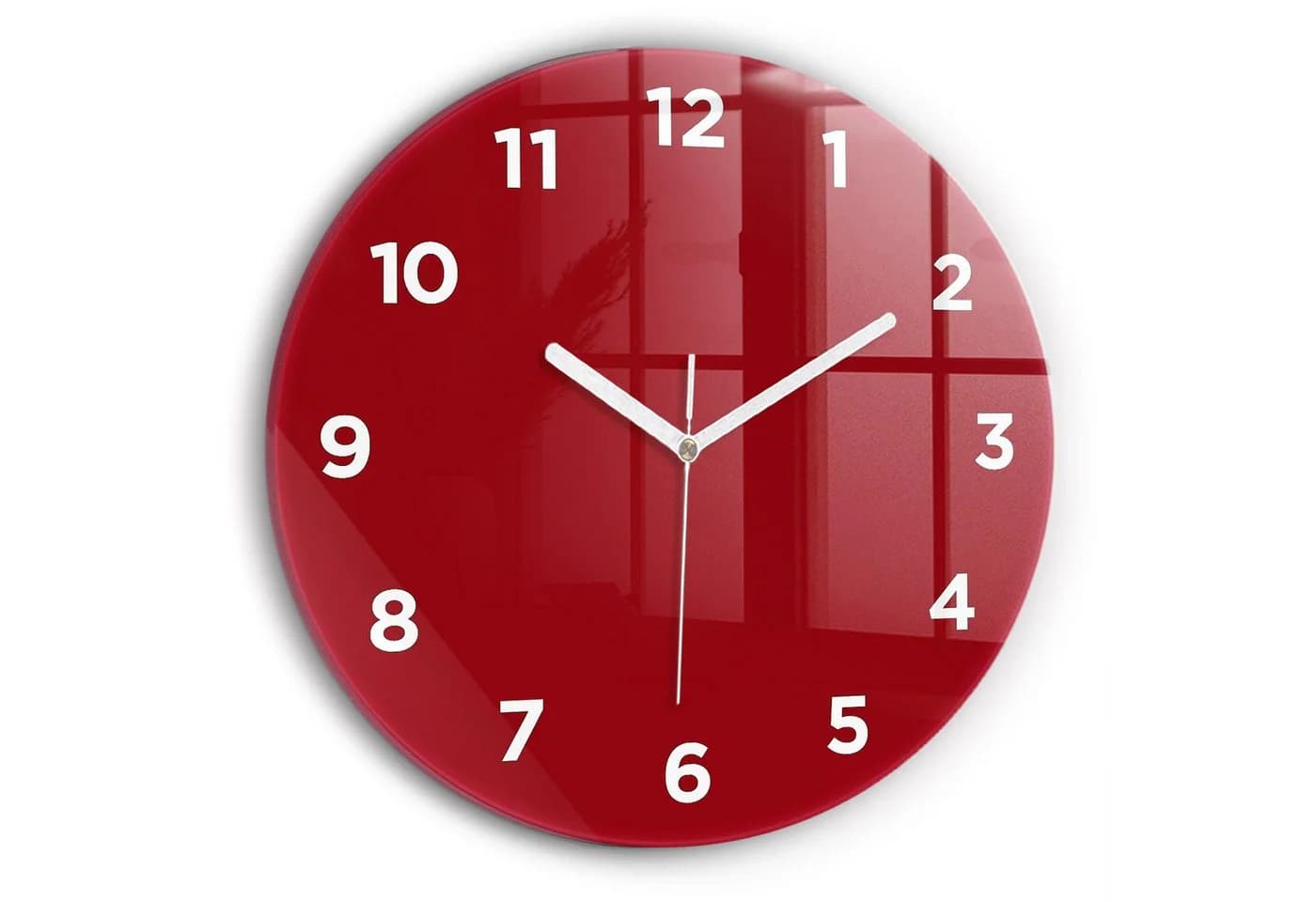 Tulup Moderne Glaswanduhr 30cm Gehärtetes Glas Rot - Bild 2