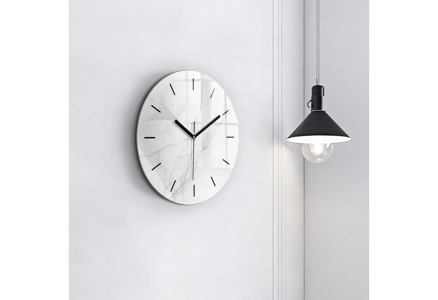 Tulup Dekorative Wanduhr aus Gehärtetem Glas mit Marmoroptik - Bild 3