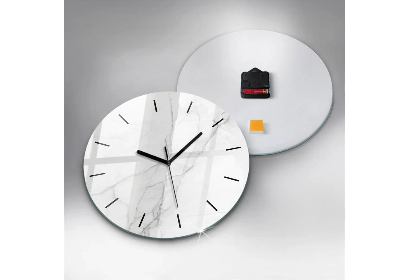 Tulup Dekorative Wanduhr aus Gehärtetem Glas mit Marmoroptik - Bild 4