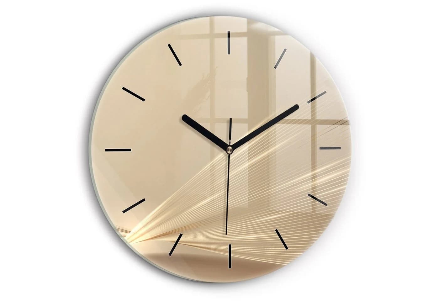 Tulup Wanduhr Glasuhr Abstraktes Licht Schwarz Modern - Bild 2