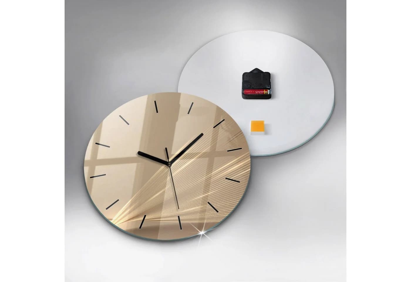 Tulup Wanduhr Glasuhr Abstraktes Licht Schwarz Modern - Bild 4