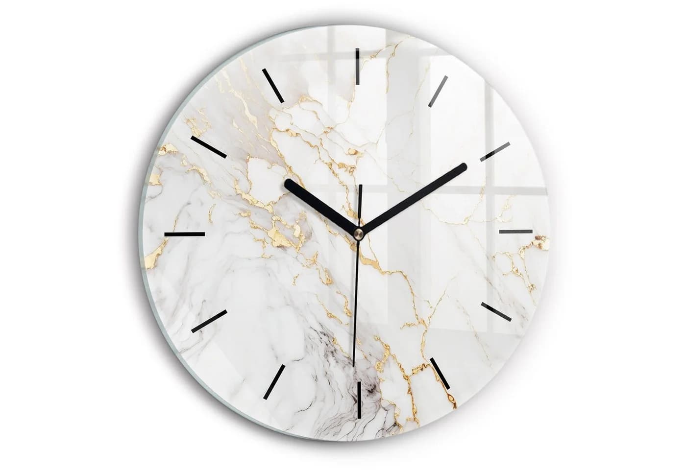 Tulup Wanduhr Runde Glasuhr Marmoruhr aus Gehärtetem Glas - Bild 2
