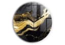 Tulup Wanduhr Moderne Glasuhr Goldene Marmor-Uhr aus Gehärtetem Glas Bild 2