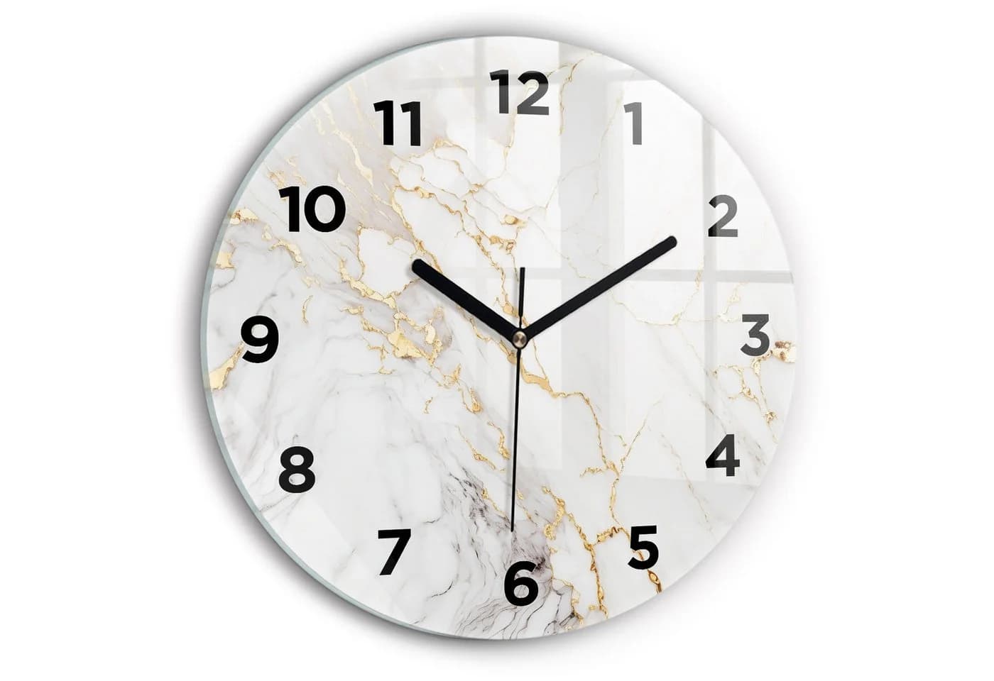 Tulup Wanduhr Glasuhr Marmor Dekorative Runde Uhr aus Gehärtetem Glas - Bild 2