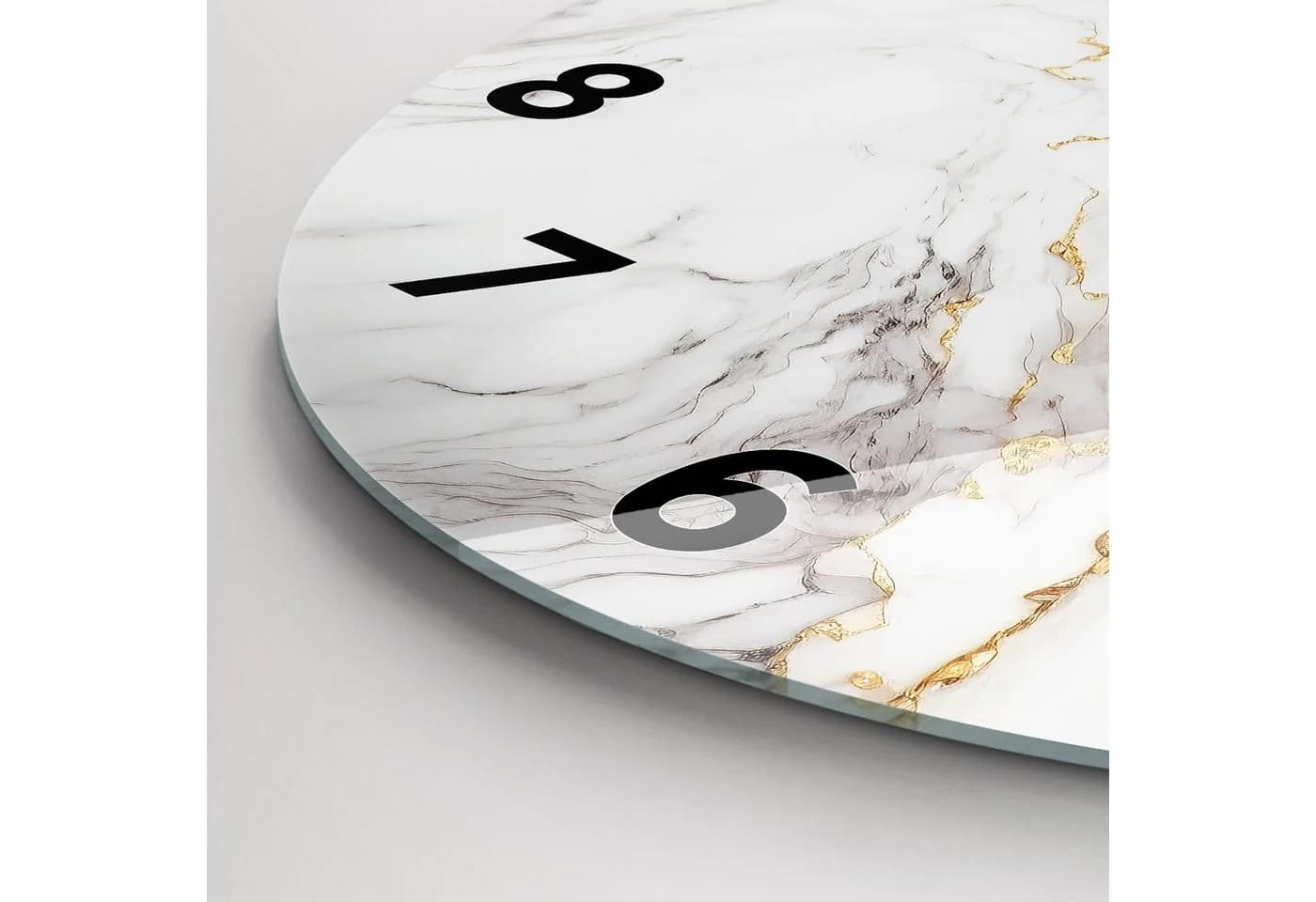 Tulup Wanduhr Glasuhr Marmor Dekorative Runde Uhr aus Gehärtetem Glas - Bild 5