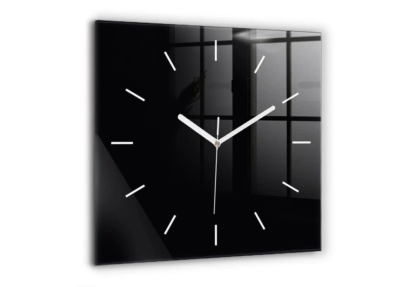 Tulup Modernistische Glaswanduhr Schwarz 60x60cm - Bild 2