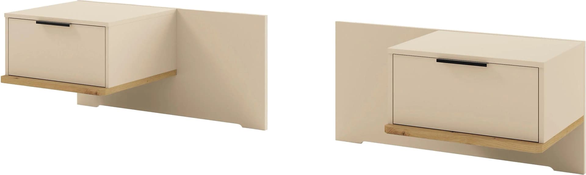 Nachtschrank Set MUSTERRING Isabelle Beige Wandmontage