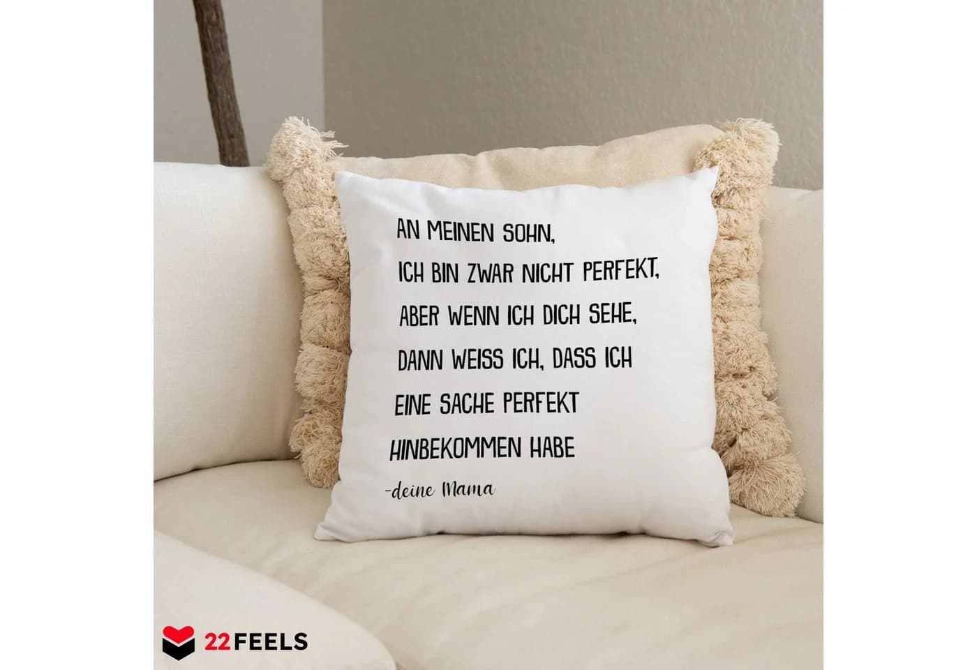 22Feels Dekokissen Sohn Spruch 40x40 cm Polyester