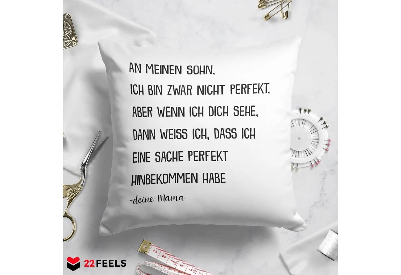 22Feels Dekokissen Sohn Spruch 40x40 cm Polyester - Bild 4