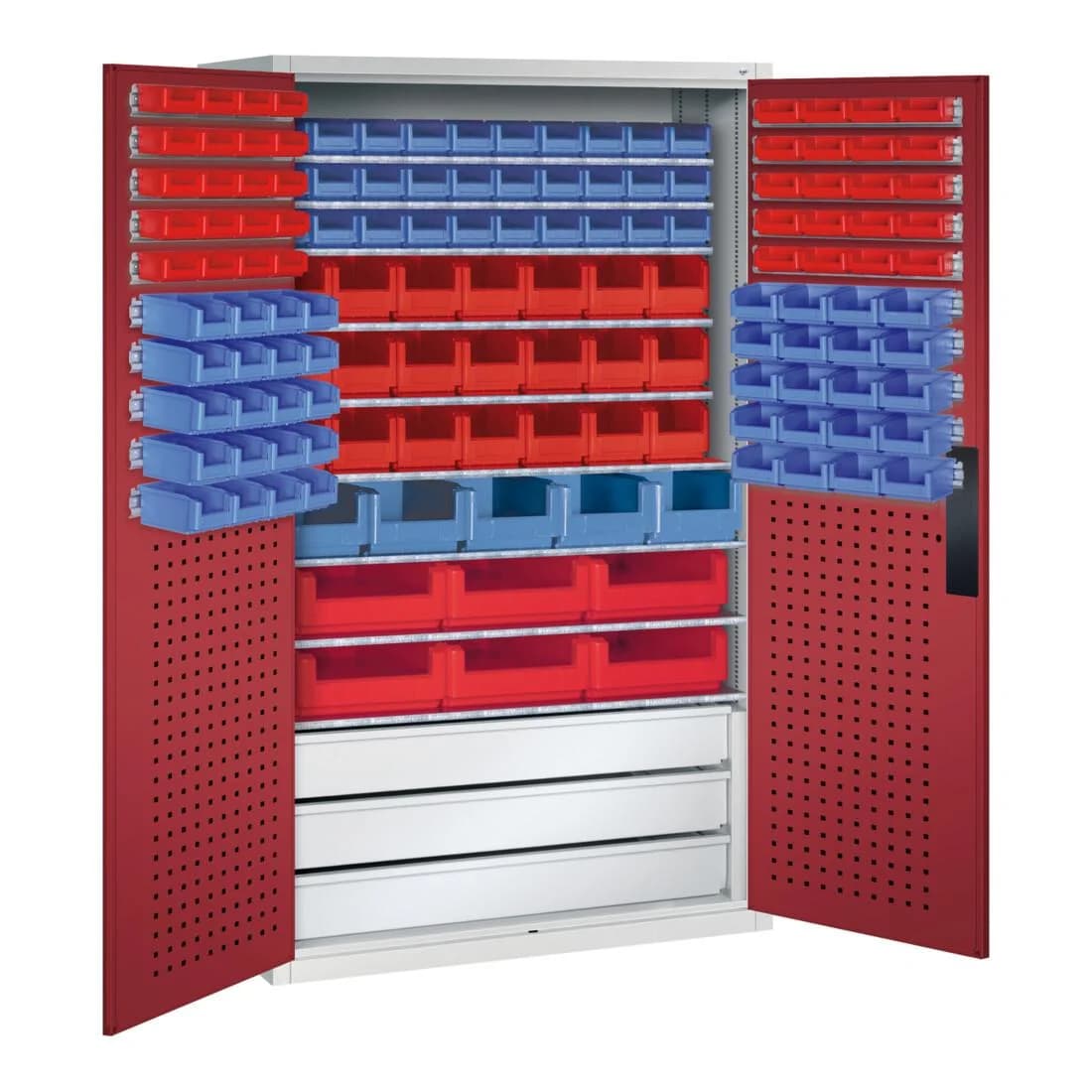 C+P Magazinschrank Serie 13 Rubinrot 1950x1100x535mm