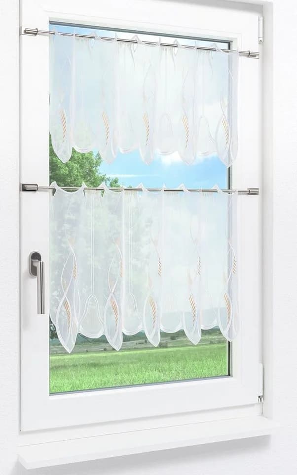 Plauener Spitze® Scheibengardine Melanie Orange Transparent - Bild 5