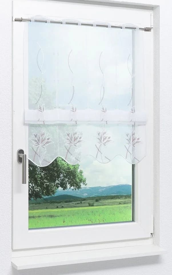 Plauener Spitze® Panneaux Kelchblüten Transparent